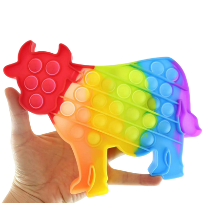 Rainbow Farm Fidget Bubble Popper - Cow