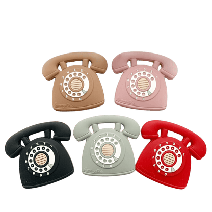 Picture of different colors of teething rotary phones-Winchester Creek Farm