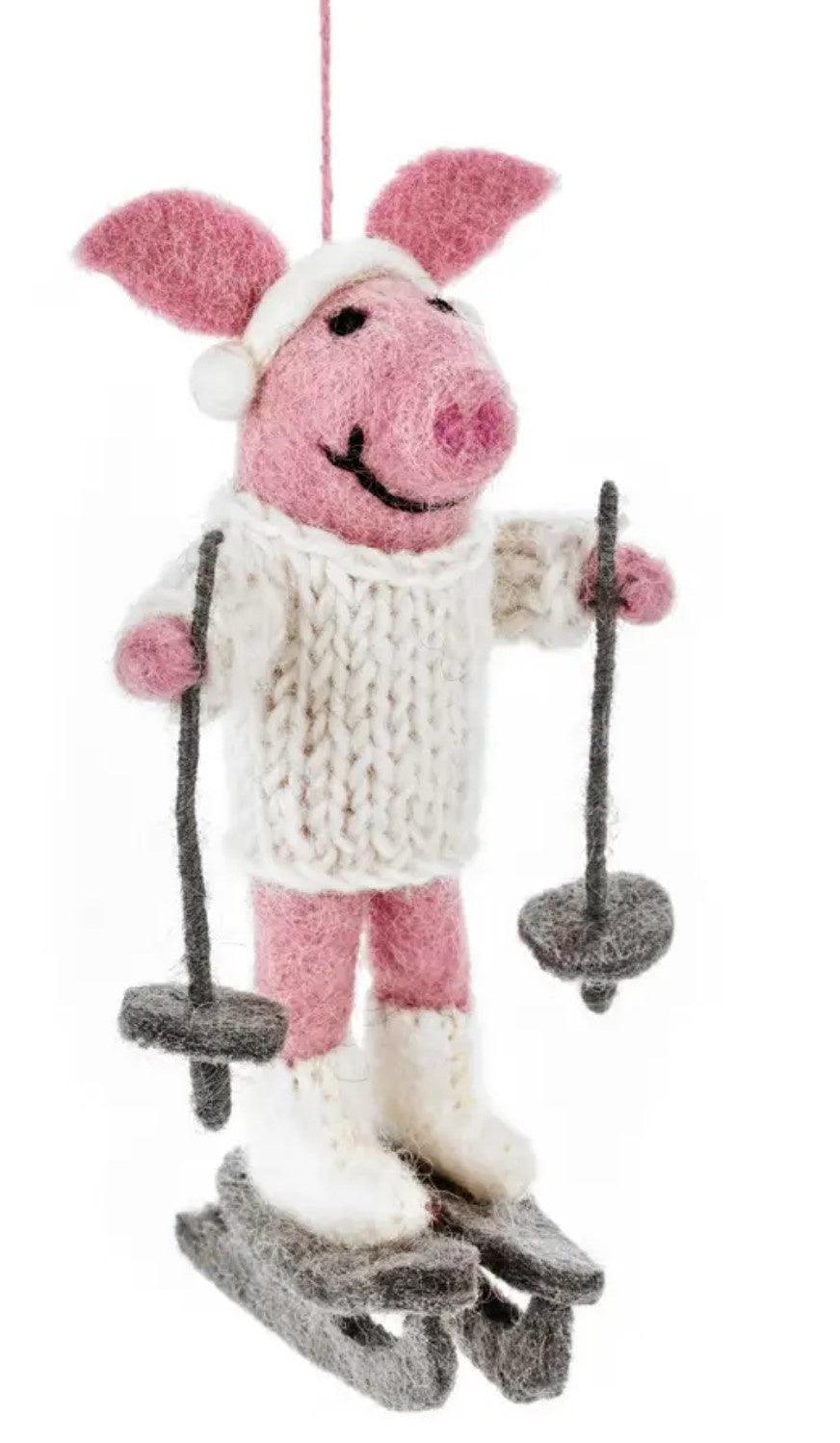 Handmade Felt Alpine Swine