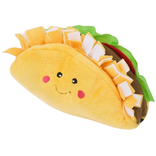 Plush dog toy in the shape of a taco-Winchester Creek Farm