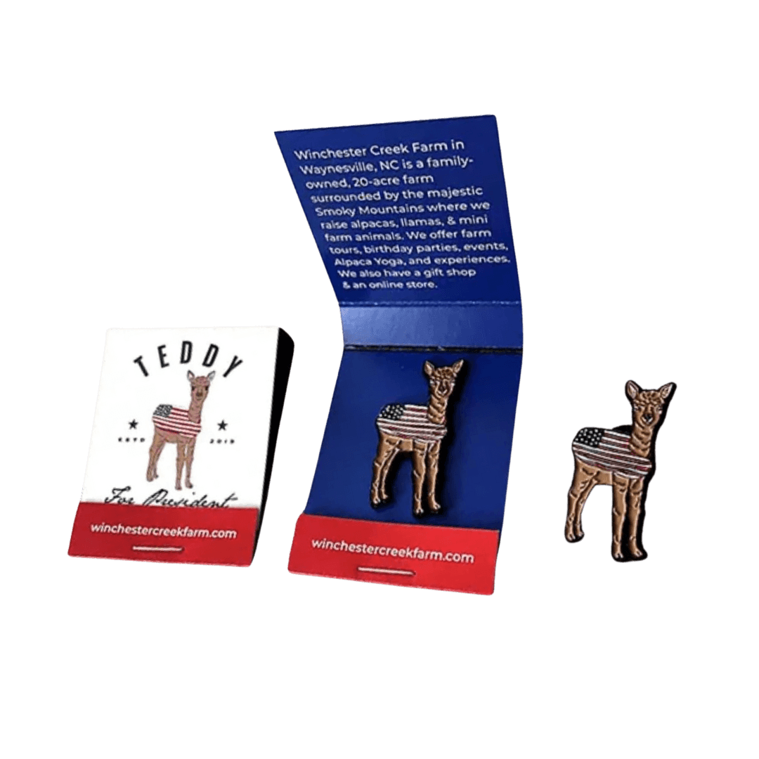 Matchbook Collectible Pin Teddy For President