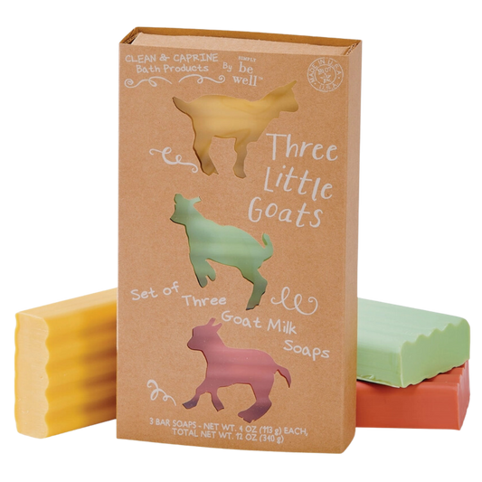 Three-Piece Goat Milk Bar Soap Set: Papaya, Jabara, Mango