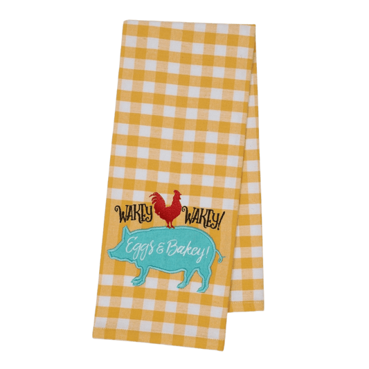 Wakey! Wakey! - Embellished Dishtowel