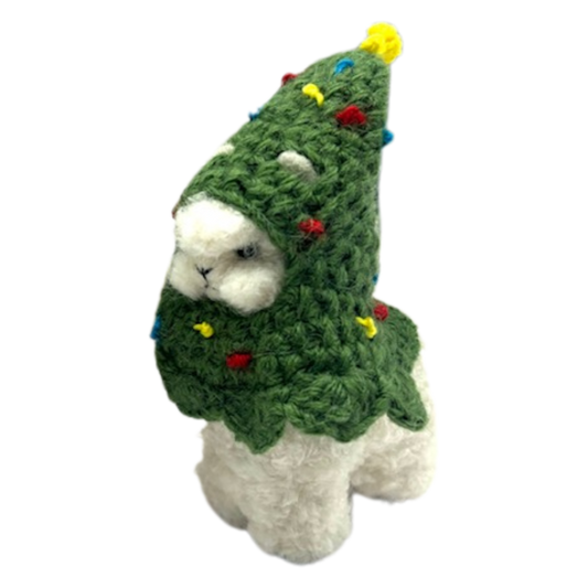 Alpaca with Christmas Tree Hat  - 3.5”