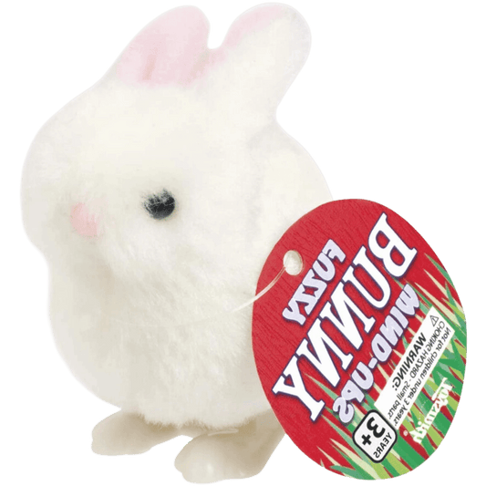 White Fuzzy Bunny Windups